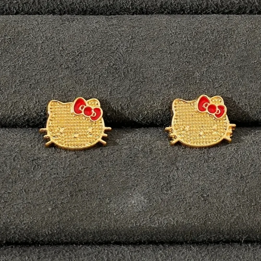 18k Gold Plated Sanrio Hello Kitty Stud Earrings
